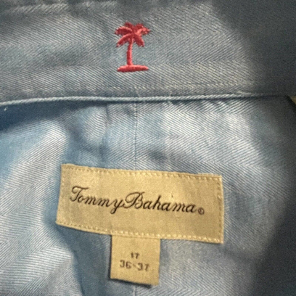 Tommy Bahama Men’s Long Sleeve Button Up Dress Shirt Light Blue Size‎ 17 36 / 37 - Picture 6 of 11
